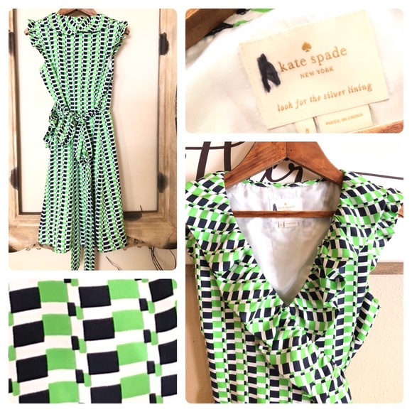 {Kate Spade} Aubrey Silk Ruffle Wrap Dress - Picture 9 of 9